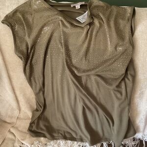 Apt. 9 Olive Studded Short Sleeve Top
